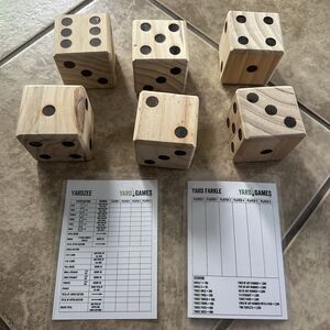 Yard Games Large 2.5" Wooden Yard Dice Set - Bag & Scorecards Included